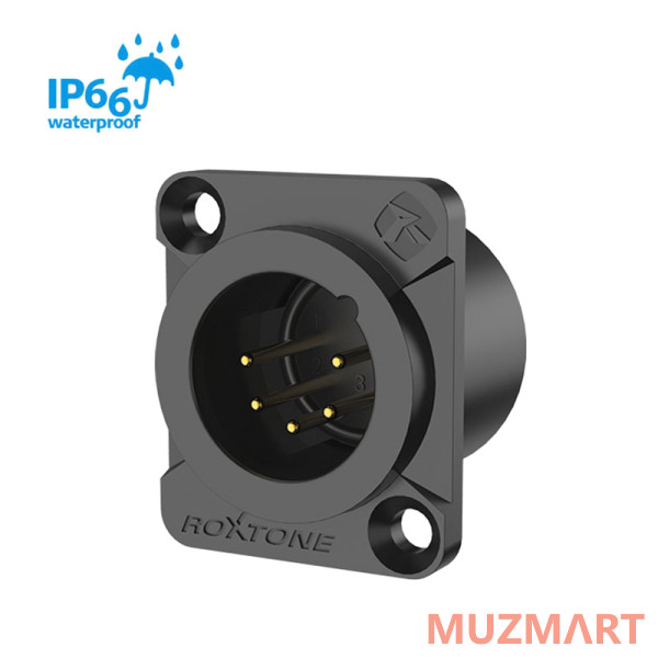 Roxtone RX5MDWP-BG Разъем cannon (XLR) панельный, IP66, папа 5-ти контактный
