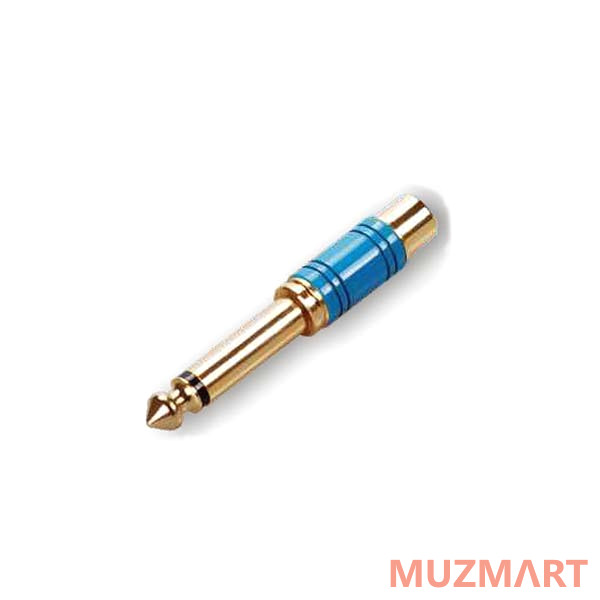 ECO RA065 Blue Переходник, с RCA мама на 6,3мм моно Jack папа