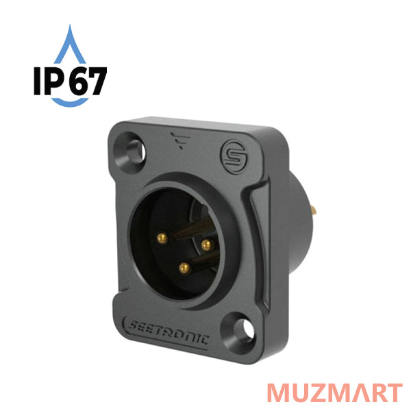 Seetronic J3F2C-W-B-67 Разъем Cannon (XLR) панельный, папа, 3-х контактный, IP67