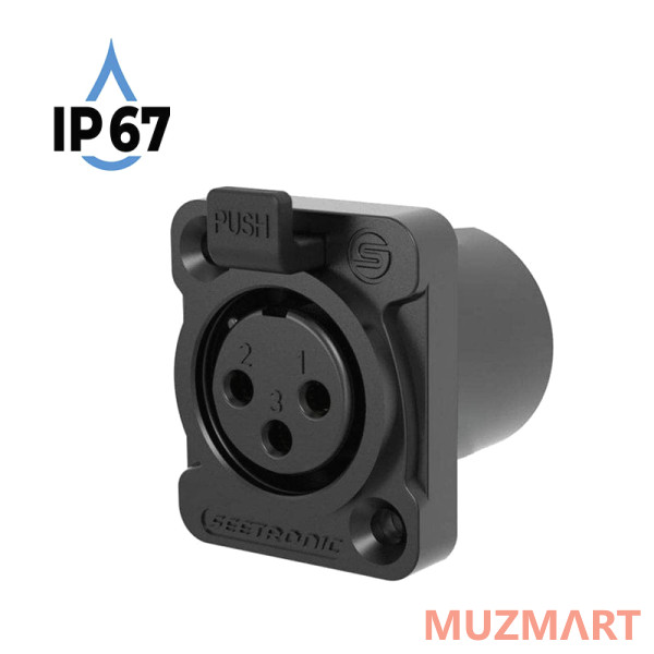Seetronic K3F2C-W-B-67 Разъем Cannon (XLR) панельный, мама, 3-х контактный, IP67