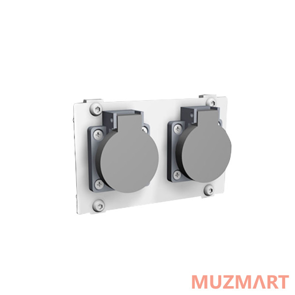 Imlight ПМ04-2SCHUKO RAL9016 Панель с розетками SHUKO — 2 шт, 140х85 мм, 4 модуля, цвет — белый