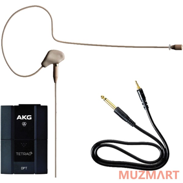 AKG DPT Tetrad Цифровой поясной передатчик, микрофон с оголовьем C111 и гитарный кабель MK/GL в комплекте