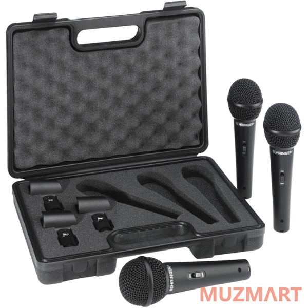 Behringer XM1800S Комплект - 3 суперкардиоидных динамических микрофона в кейсе