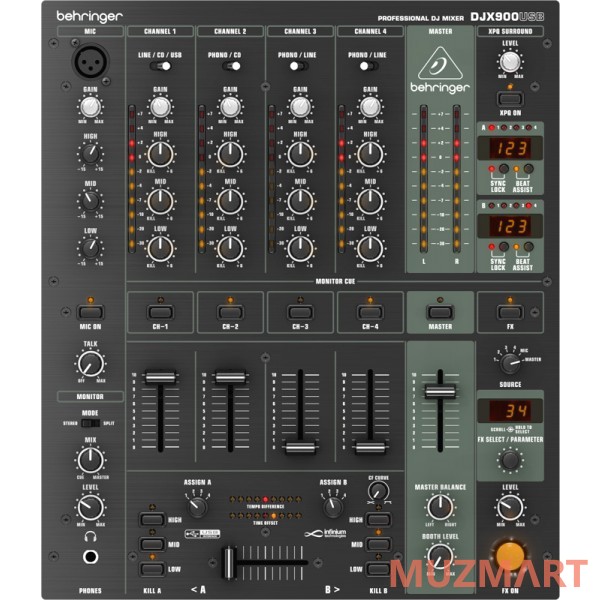Behringer DJX900USB DJ-микшер со счетчиком темпа и USB