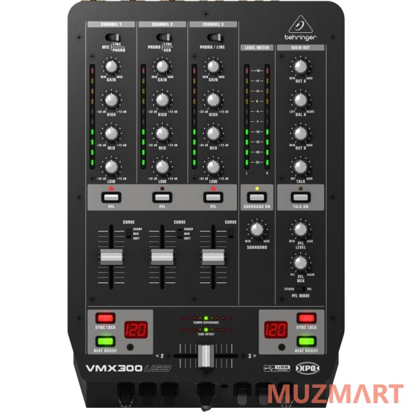 Behringer VMX300USB DJ-микшер со счетчиком темпа