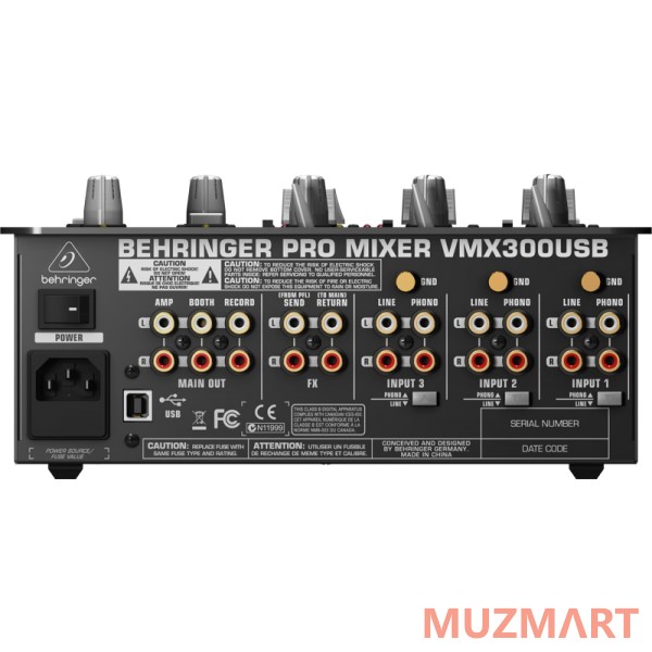 Behringer VMX300USB DJ-микшер со счетчиком темпа