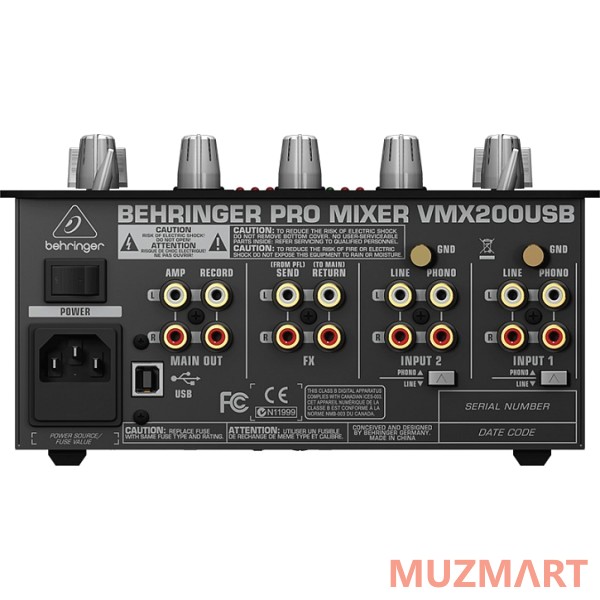 Behringer VMX200USB DJ-микшер со счетчиком темпа