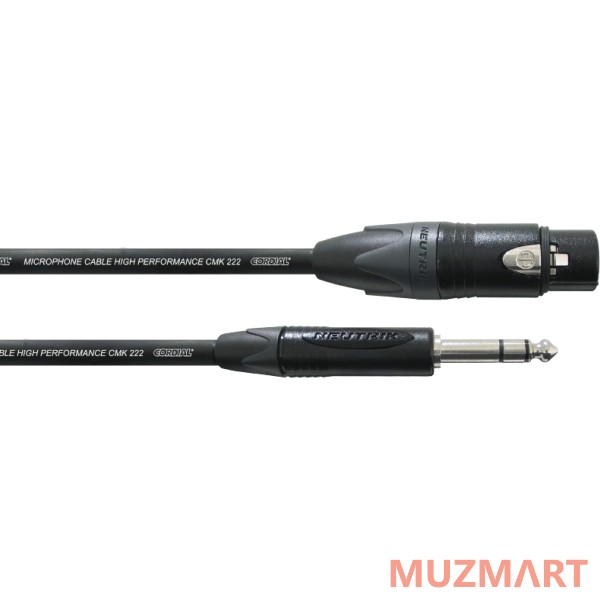 Cordial CPM 5 FV Инструментальнй кабель XLR female/джек стерео