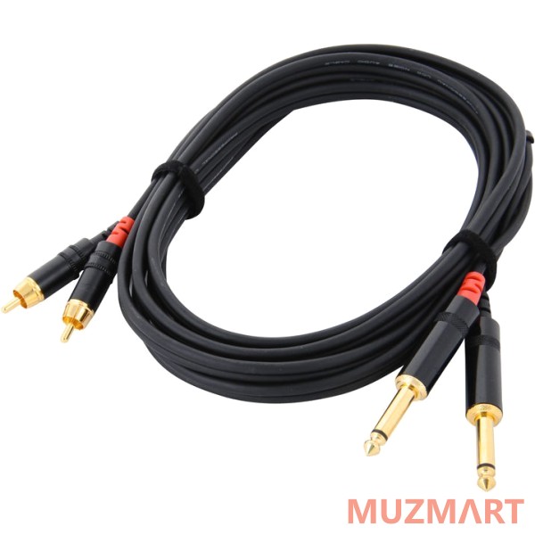 Cordial Cfu 3 PC Кабель RCA/моно-джек 6,3 мм male, 3,0 м, черный