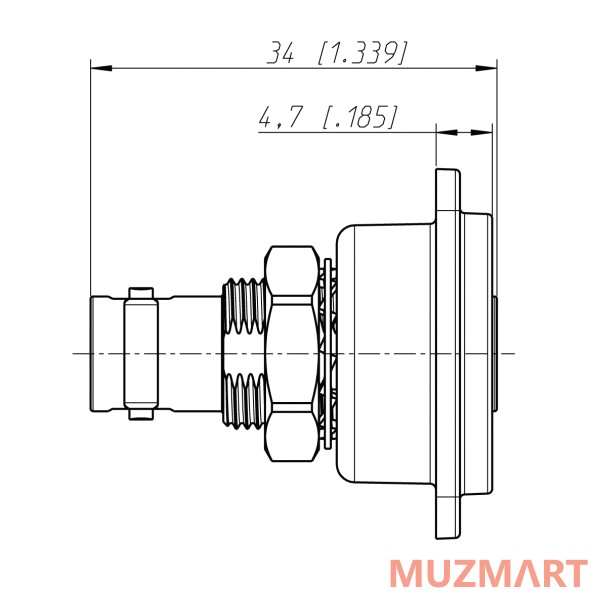 Neutrik NBB75DFI Панельный разъем BNC, D-типа. 75 Ω