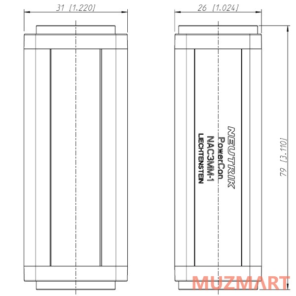 Neutrik NAC3MM-1 Переходник для удлинения кабелей powerCON in - powerCON out
