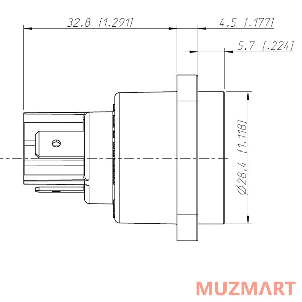 Neutrik NAC3FPX Панельный разъем PowerCon TRUE1, гнездо, 16A/250В