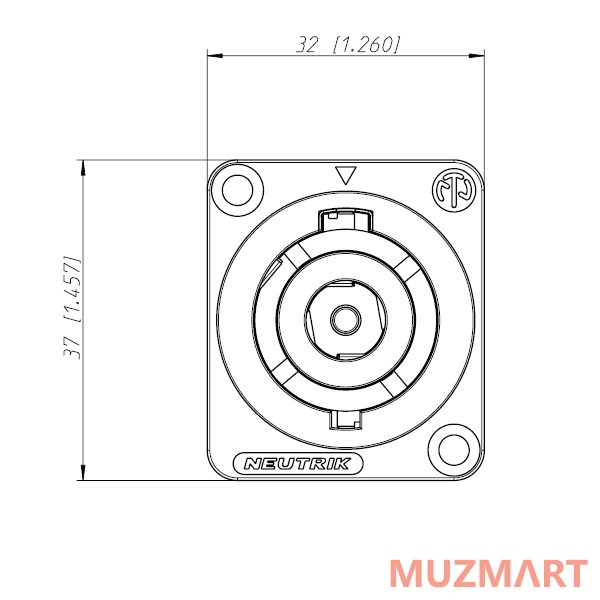Neutrik NAC3MP-HC Панельный разъем PowerCon, 32A/250В