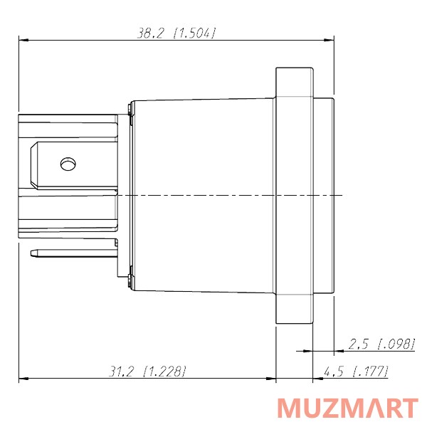 Neutrik NAC3MPX Панельный разъем PowerCon TRUE1, штекер, 16A/250В