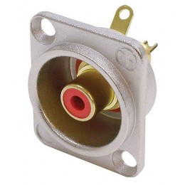 Neutrik NF2D-2 Панельный разъем RCA гнездо, тип-D, красный изолятор