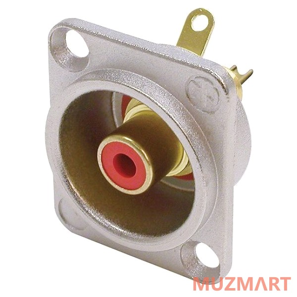 Neutrik NF2D-2 Панельный разъем RCA гнездо, тип-D, красный изолятор