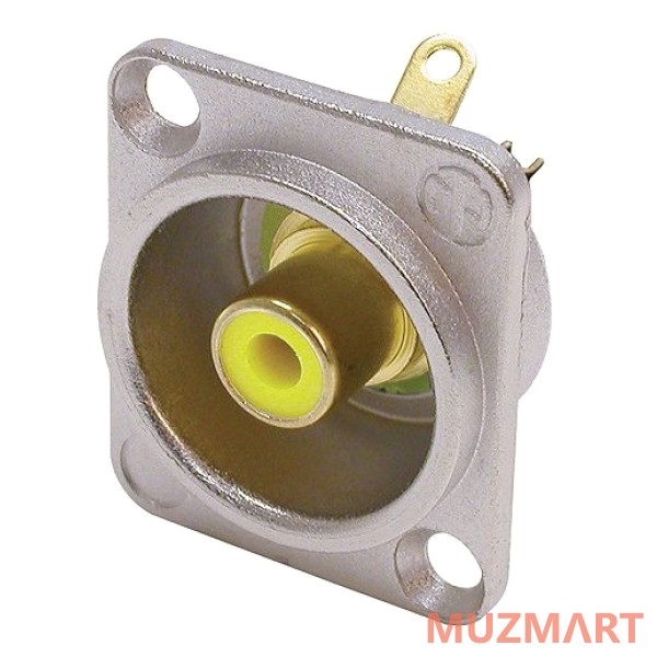 Neutrik NF2D-4 Панельный разъем RCA гнездо, тип-D, желтый изолятор