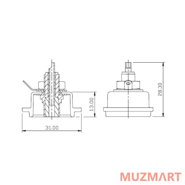 Neutrik NF2D-6 Панельный разъем RCA гнездо, тип-D, синий изолятор