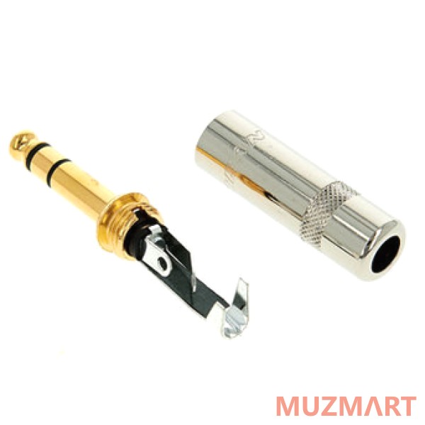 Neutrik NYS228G Кабельный разъем Jack 6.3мм TRS стерео, золоченые контакты