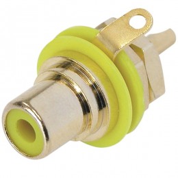 Neutrik NYS367-4 Панельный разъем RCA гнездо, желтый изолятор, золоченые контакты