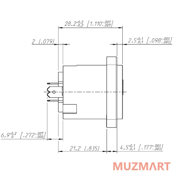 Neutrik NL4MP Панельный разъём Speakon 4-контактный, 30А