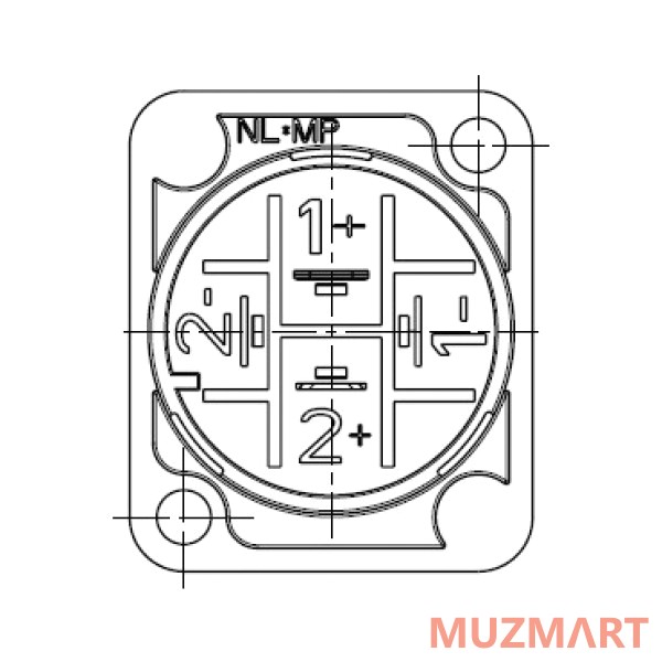 Neutrik NL2MP Панельный разъём Speakon 2-контактный, 30А