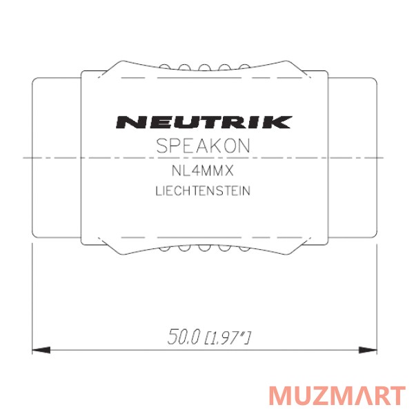 Neutrik NL4MMX Переходник Speakon-Speakon, 4-контактный