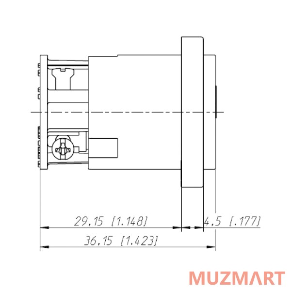 Neutrik NL4MP-ST Панельный разъём Speakon 4-контактный, 30А