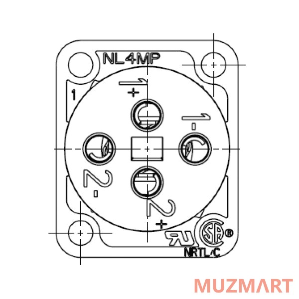 Neutrik NL4MP-ST Панельный разъём Speakon 4-контактный, 30А