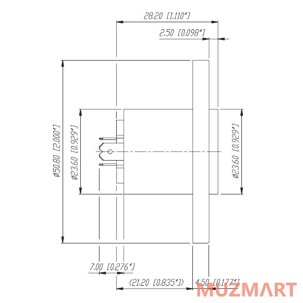 Neutrik NL4MPR Панельный разъём Speakon 4-контактный, 30А