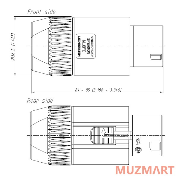 Neutrik NL8FC Кабельный разъём Speakon 8-контактный, 30А