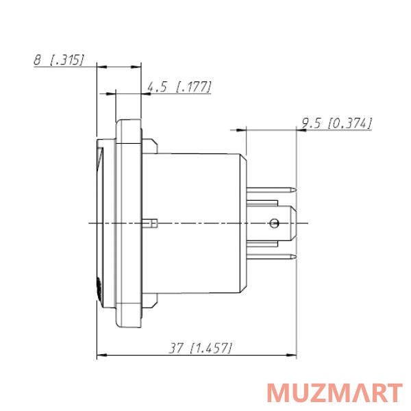 Neutrik NLT4MP Панельный разъем Speakon, 40А