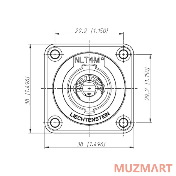 Neutrik NLT4MP Панельный разъем Speakon, 40А