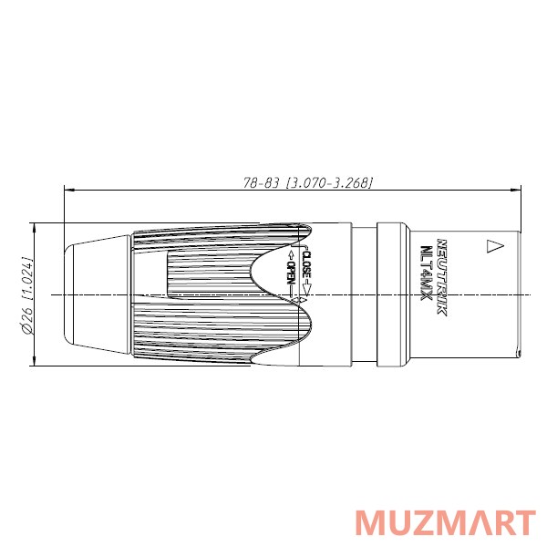 Neutrik NLT4MX Кабельный разъем Speakon 4-контактный, 40А