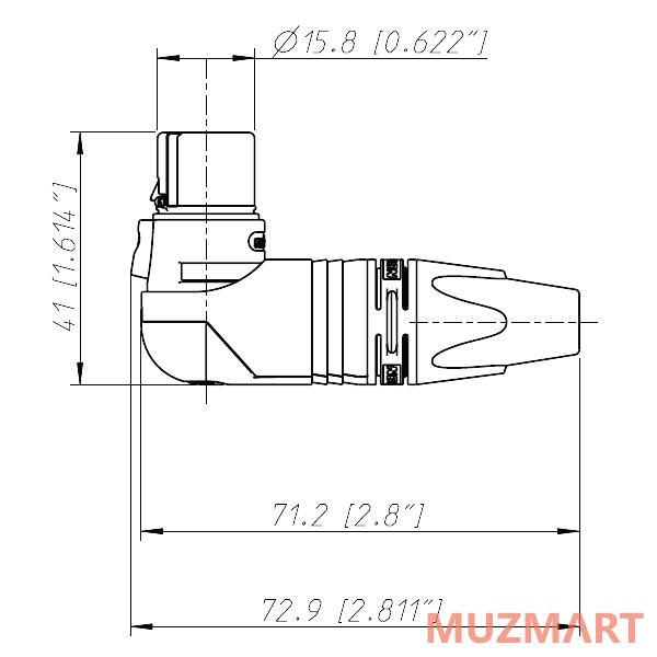 Neutrik NC3FRX Кабельный разъем угловой XLR female