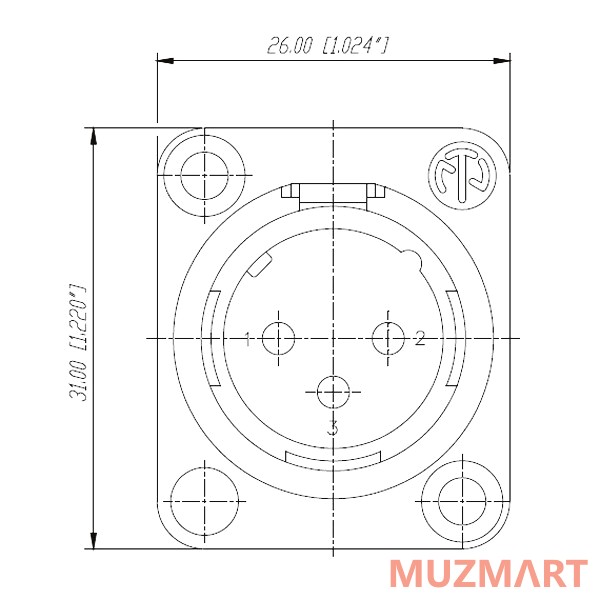 Neutrik NC3MD-L-1 Панельный разъем XLR male