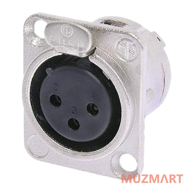 Neutrik NC3FD-L-1 Панельный разъем XLR female, посеребренные контакты
