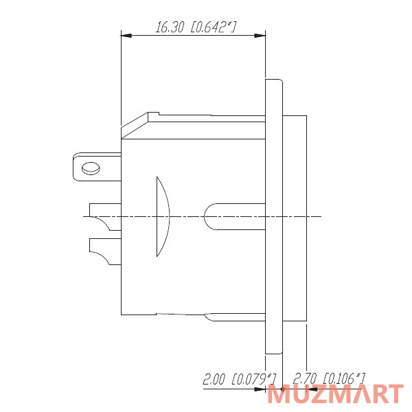 Neutrik NC3MD-L-BAG-1 Панельный разъем XLR male, посеребренные контакты