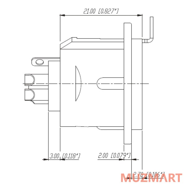 Neutrik NC4FD-L-1 Панельный разъем XLR female 4 контакта