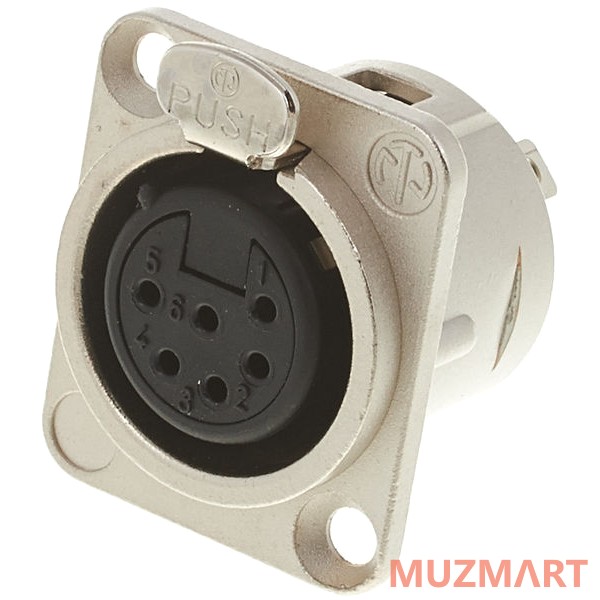 Neutrik NC6FD-L-1 Панельный разъем XLR female 6 контактов