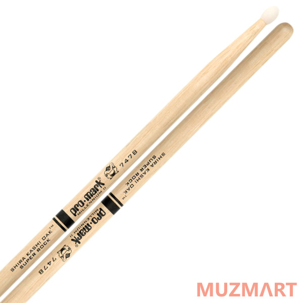 Promark PW747BN Shira Kashi Oak 747B Super Rock Nylon Tip Барабанные палочки, дуб