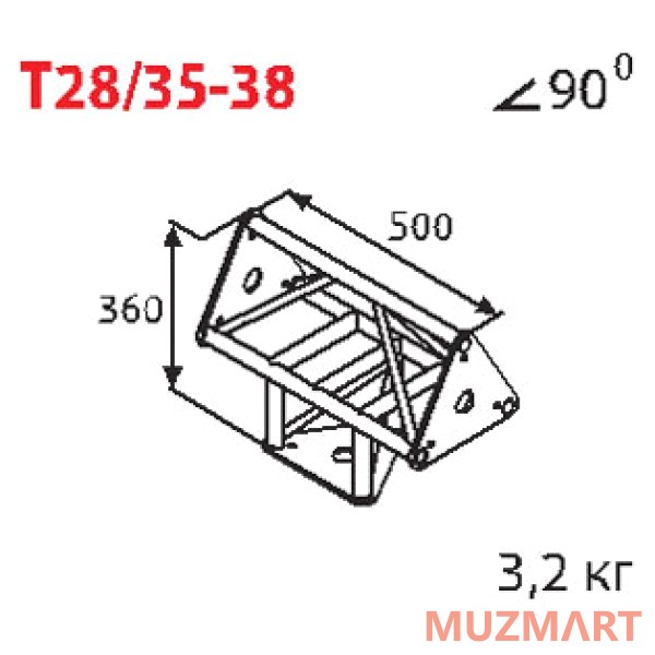 Imlight T28/35-38 Стыковочный узел для 3-х ферм под 90 градусов