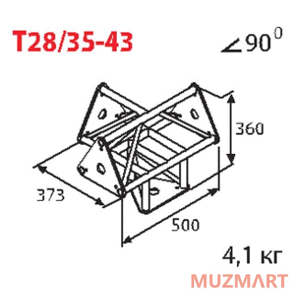 Imlight T28/35-43 Стыковочный узел для 4-х ферм под 90 градусов
