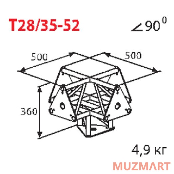 Imlight T28/35-52 Стыковочный узел для 5-ти ферм под 90 градусов