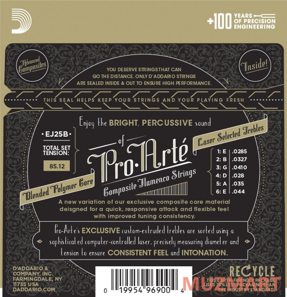 D'Addario EJ25B Composite SILVER/BLACK 28-42 Струны для классической гитары