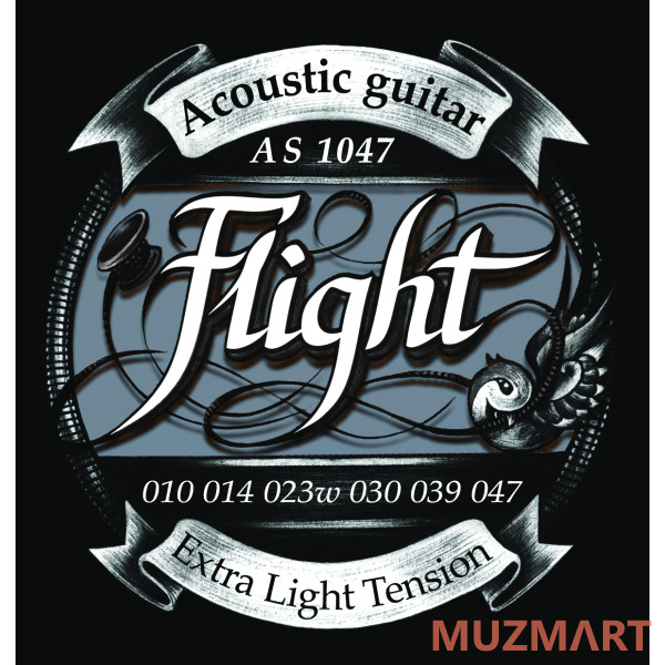 Flight AS1047, Extra Light 10-47 Струны для акустической гитары