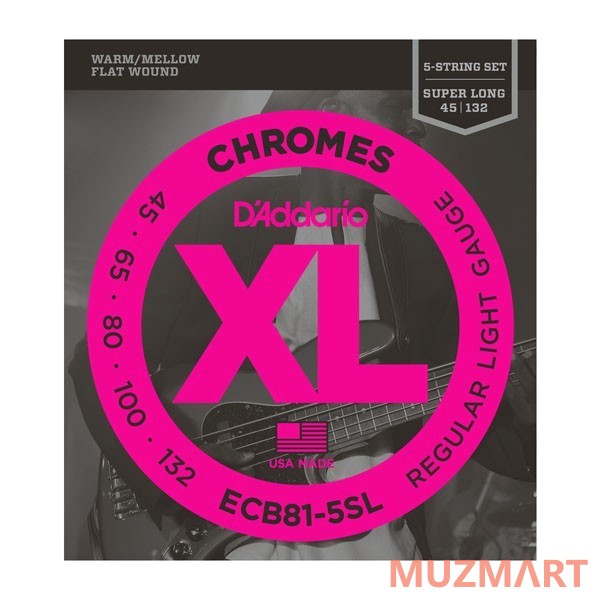 D'Addario ECB81-5SL Струны для 5-ти струнной бас гитары, 45-132