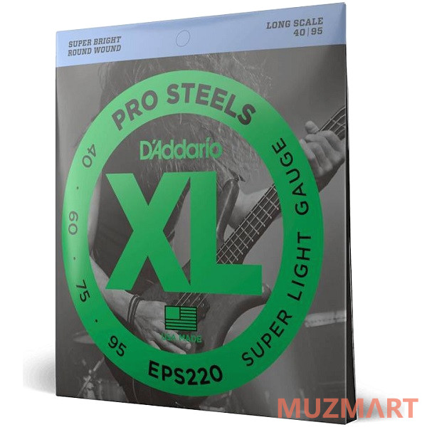 D'Addario EPS220 Струны для 4-х струнной бас гитары, Light, 40-95