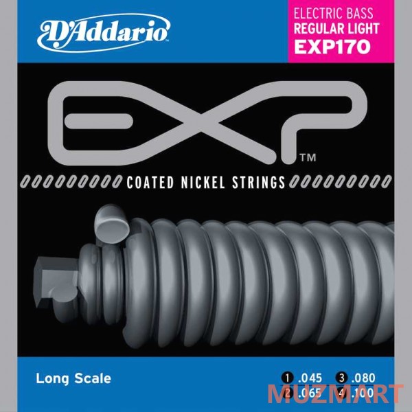 D'Addario EXP170 Струны для 4-х струнной бас гитары, Light, 45-100
