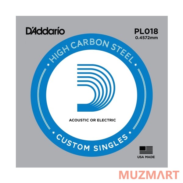 D'Addario PL018 Одиночная струна для акустической и электрогитары